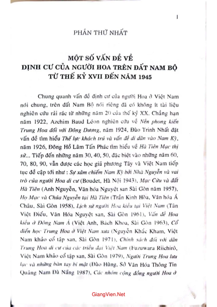 Trang 1 - Ảnh minh họa nội dung sách Định cư của người Hoa trên đất Nam bộ từ thế kỷ XVII đến năm 1945