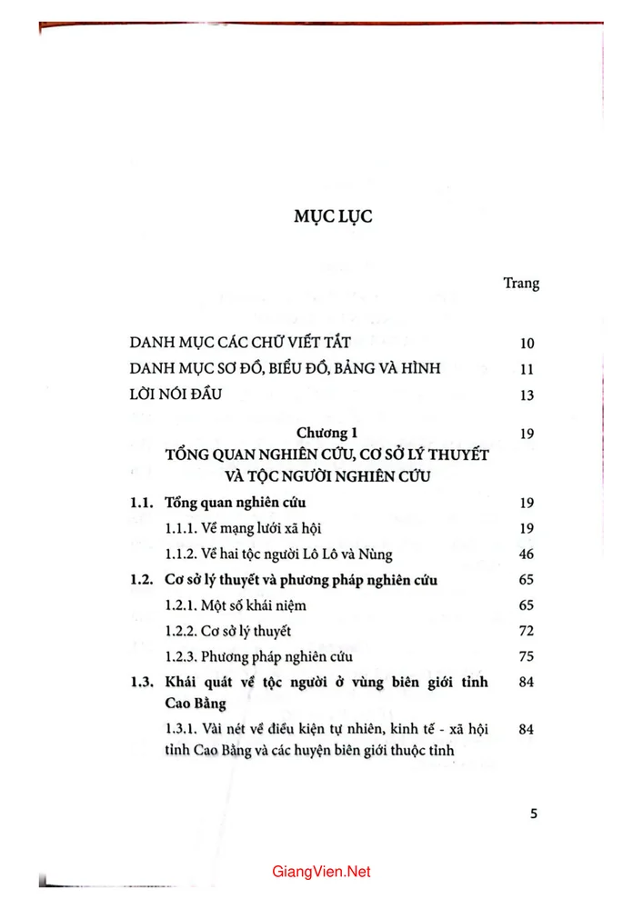 Trang 1 - Ảnh minh họa nội dung sách Mạng lưới xã hội của một số tộc người trong phát triển kinh tế xã hội vùng biên giới Việt Nam - Trung Quốc 
