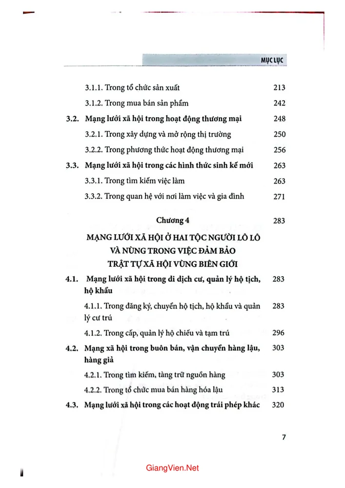 Trang 3 - Ảnh minh họa nội dung sách Mạng lưới xã hội của một số tộc người trong phát triển kinh tế xã hội vùng biên giới Việt Nam - Trung Quốc 