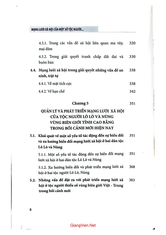 Trang 4 - Ảnh minh họa nội dung sách Mạng lưới xã hội của một số tộc người trong phát triển kinh tế xã hội vùng biên giới Việt Nam - Trung Quốc 