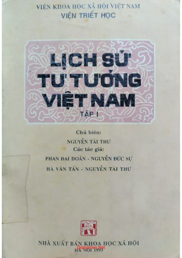 Lịch sử tư tưởng Việt Nam tác giả Nguyễn Tài Thư, tập 1