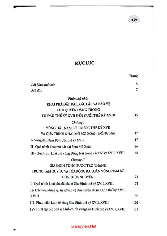 Trang 1 - Ảnh minh họa nội dung sách Quá trình khai phá và xác lập chủ quyền của Việt Nam trên vùng đất Nam Bộ (Thế kỷ 17 - 19)