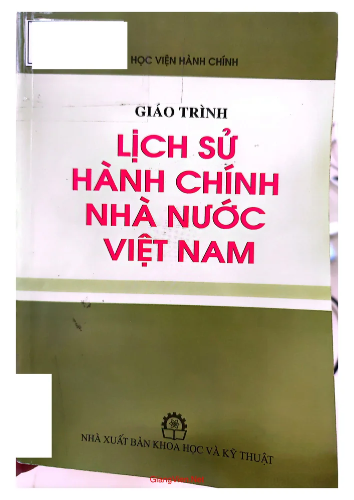 Giáo trình lịch sử hành chính nhà nước Việt Nam
