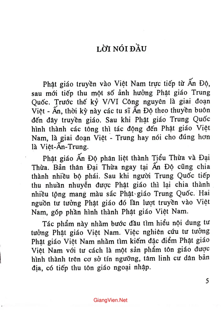 Trang 1 - Ảnh minh họa nội dung sách Tư tưởng Phật giáo Việt Nam