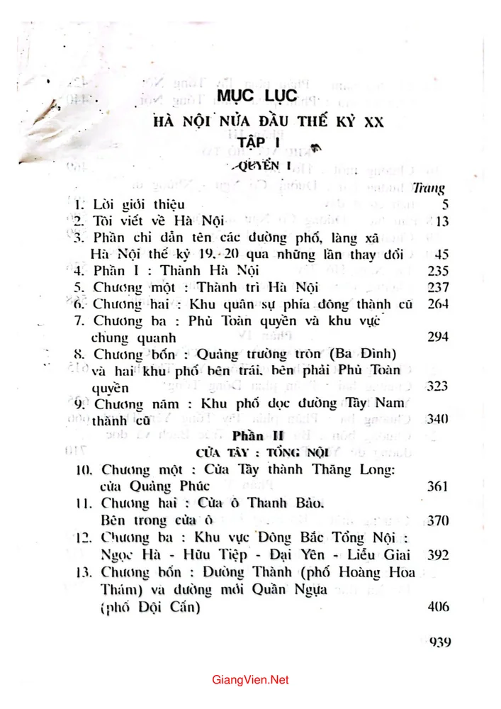 Trang 1 - Ảnh minh họa nội dung sách Hà Nội nửa đầu thế kỷ thứ 20 - Tập 1