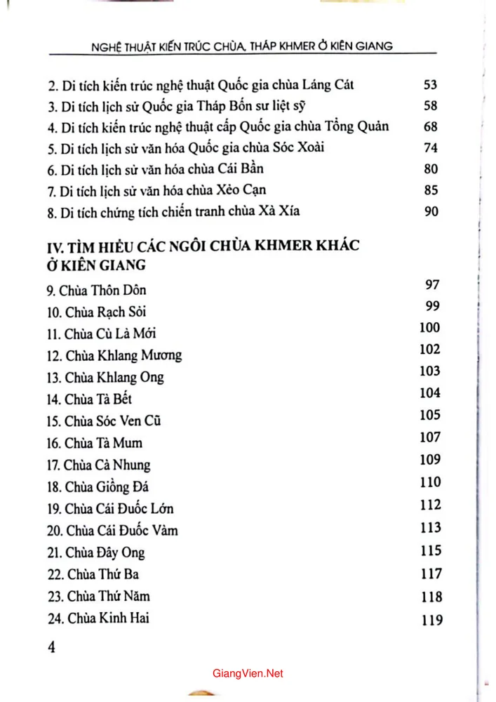 Trang 2 - Ảnh minh họa nội dung sách Nghệ thuật kiến trúc chùa tháp Khmer ở Kiên Giang