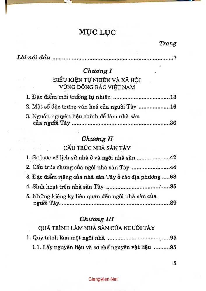 Trang 1 - Ảnh minh họa nội dung sách Nhà sàn truyền thống của người Tày ở Đông bắc Việt Nam