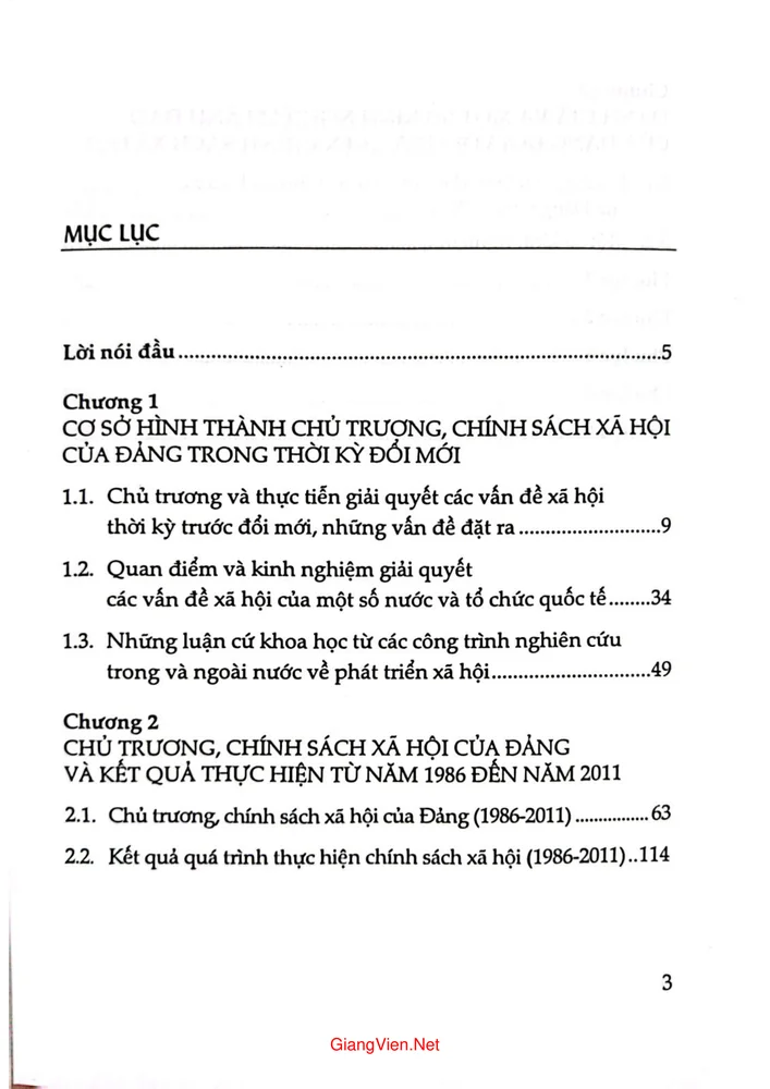 Trang 1 - Ảnh minh họa nội dung sách Đảng Cộng sản Việt Nam lãnh đạo thực hiện chính sách trong 25 năm đổi mới (1986 - 2011)