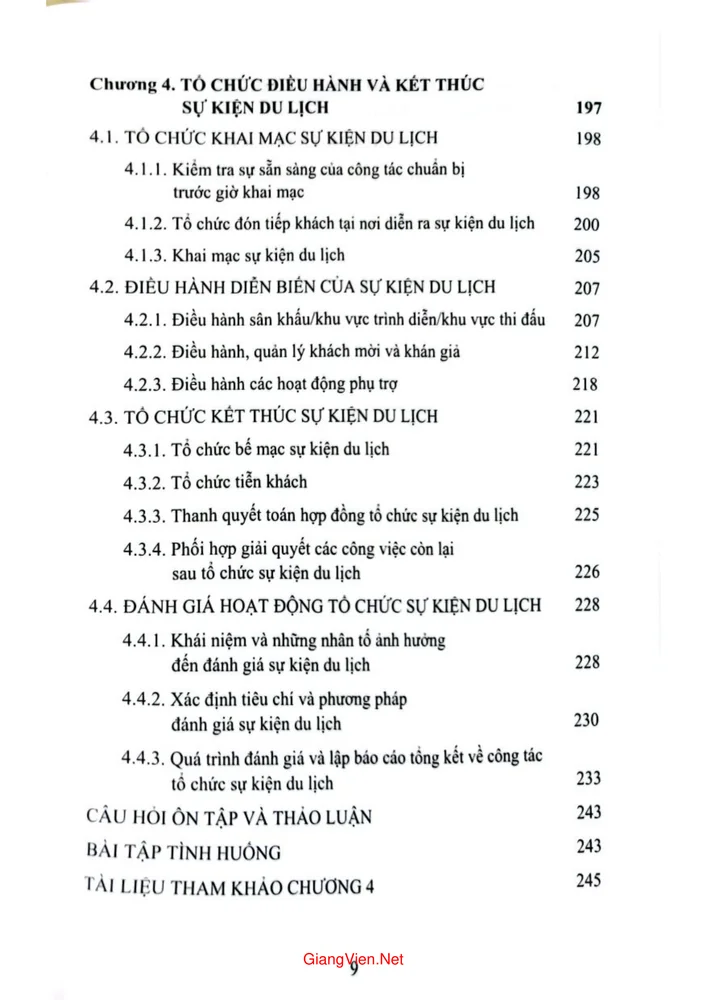 Trang 3 - Ảnh minh họa nội dung sách Giáo trình tổ chức sự kiện du lịch