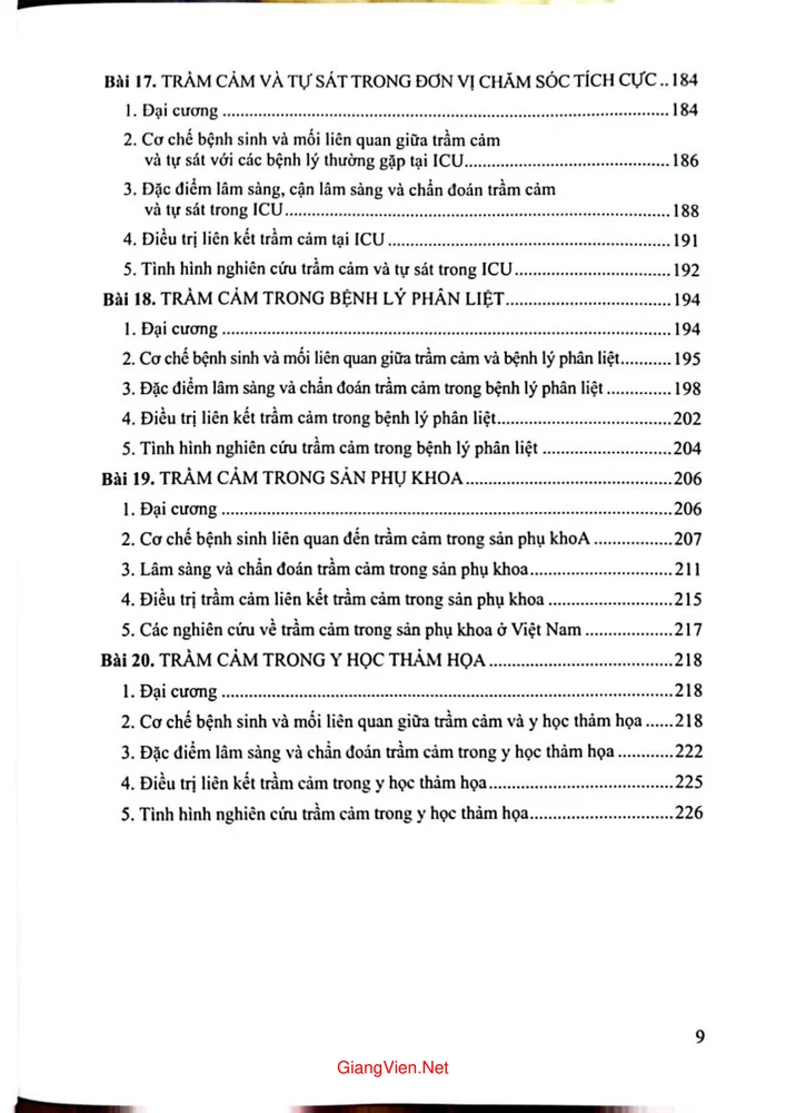 Trang 5 - Ảnh minh họa nội dung sách Trầm cảm trong tâm thần học liên kết