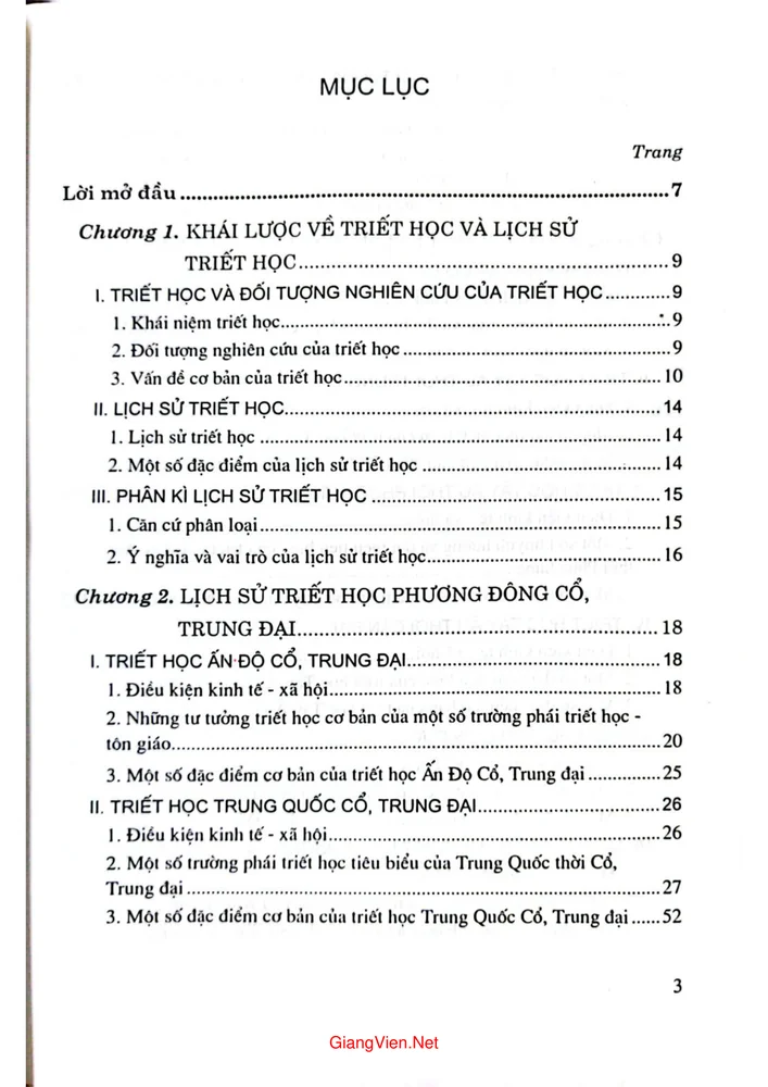 Trang 1 - Ảnh minh họa nội dung sách Lịch sử triết học
