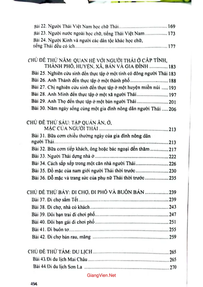 Trang 2 - Ảnh minh họa nội dung sách Tiếng Thái cơ sở, tiếng Thái đen vùng Tây Bắc