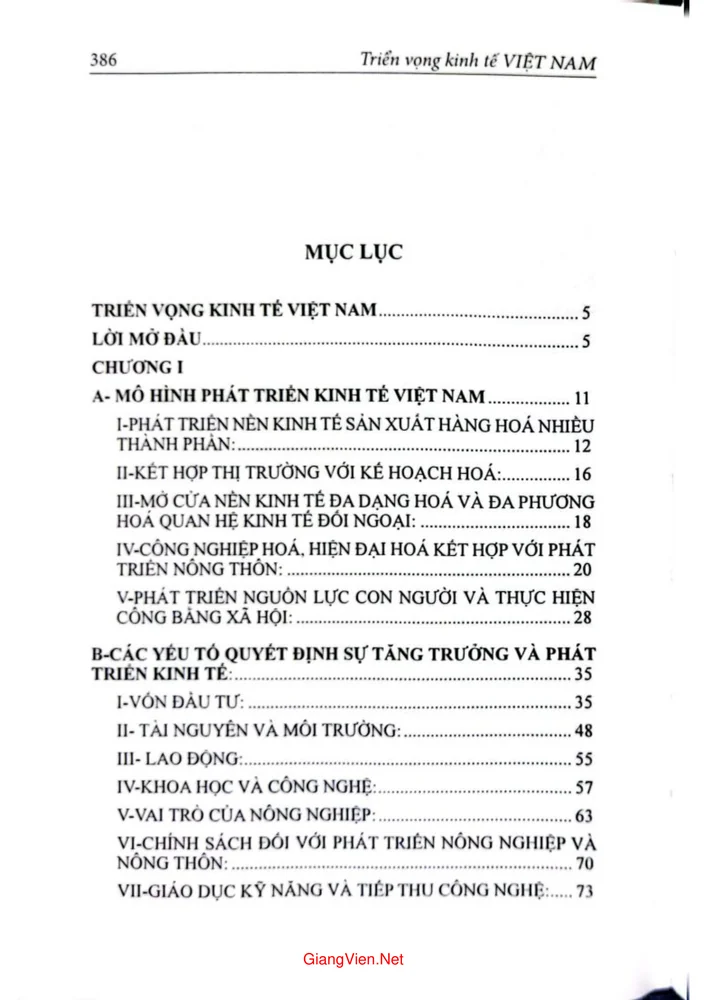 Trang 1 - Ảnh minh họa nội dung sách Triển vọng kinh tế Việt Nam nhìn từ những năm hội nhập kinh tế quốc tế