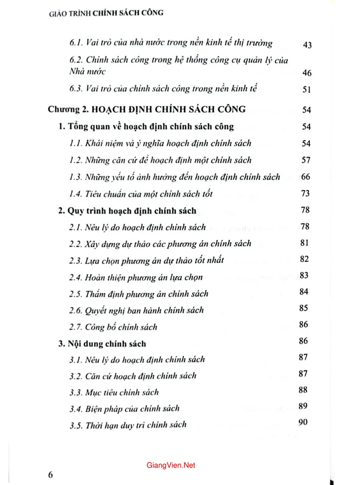 Trang 2 - Ảnh minh họa nội dung sách Giáo trình Chính sách công