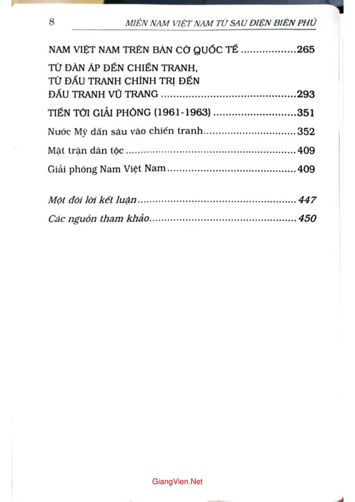Trang 2 - Ảnh minh họa nội dung sách Miền nam Việt Nam từ sau Điện Biên Phủ