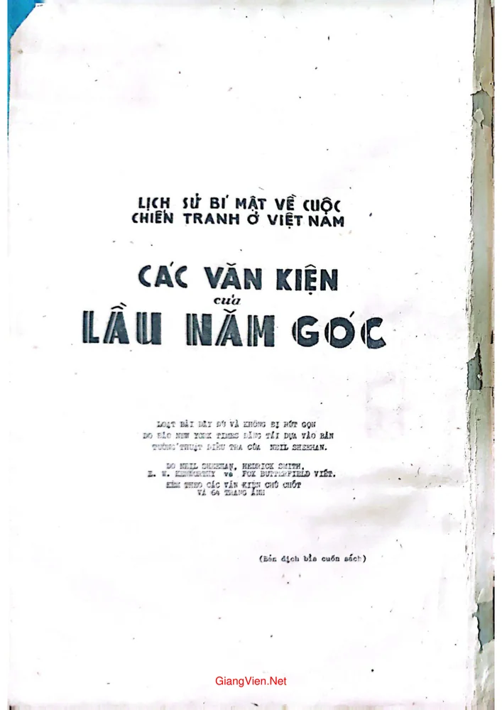 Trang 1 - Ảnh minh họa nội dung sách Tài liệu mật của Bộ Quốc Phòng  Mỹ về cuộc chiến tranh xâm lược Việt Nam tập 2