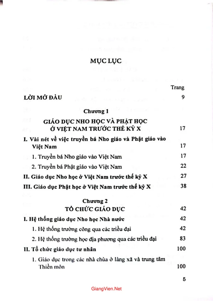 Trang 1 - Ảnh minh họa nội dung sách Lịch sử giáo dục Việt Nam từ thế kỷ X đến 1858