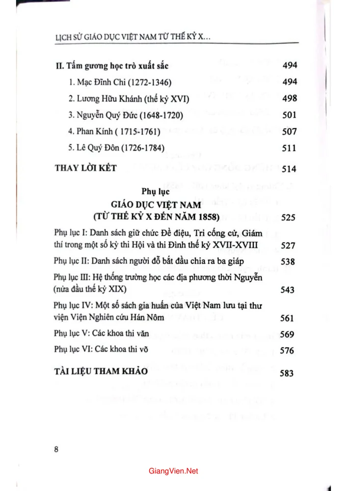 Trang 4 - Ảnh minh họa nội dung sách Lịch sử giáo dục Việt Nam từ thế kỷ X đến 1858