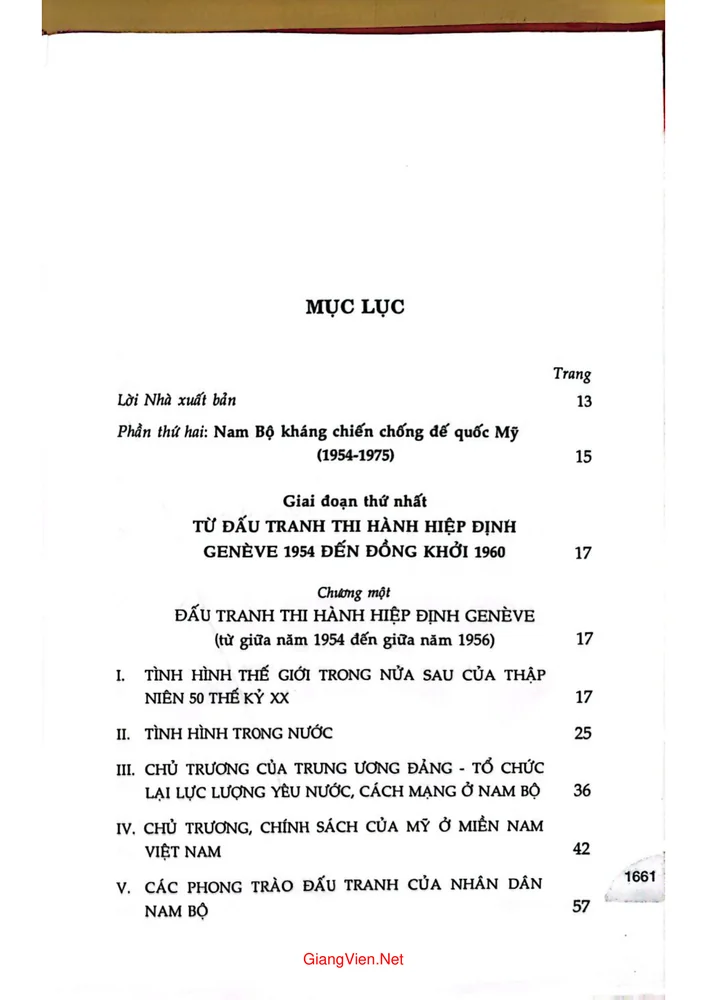 Trang 1 - Ảnh minh họa nội dung sách Lịch sử Nam Bộ Kháng Chiến. Tập II 1954 1975