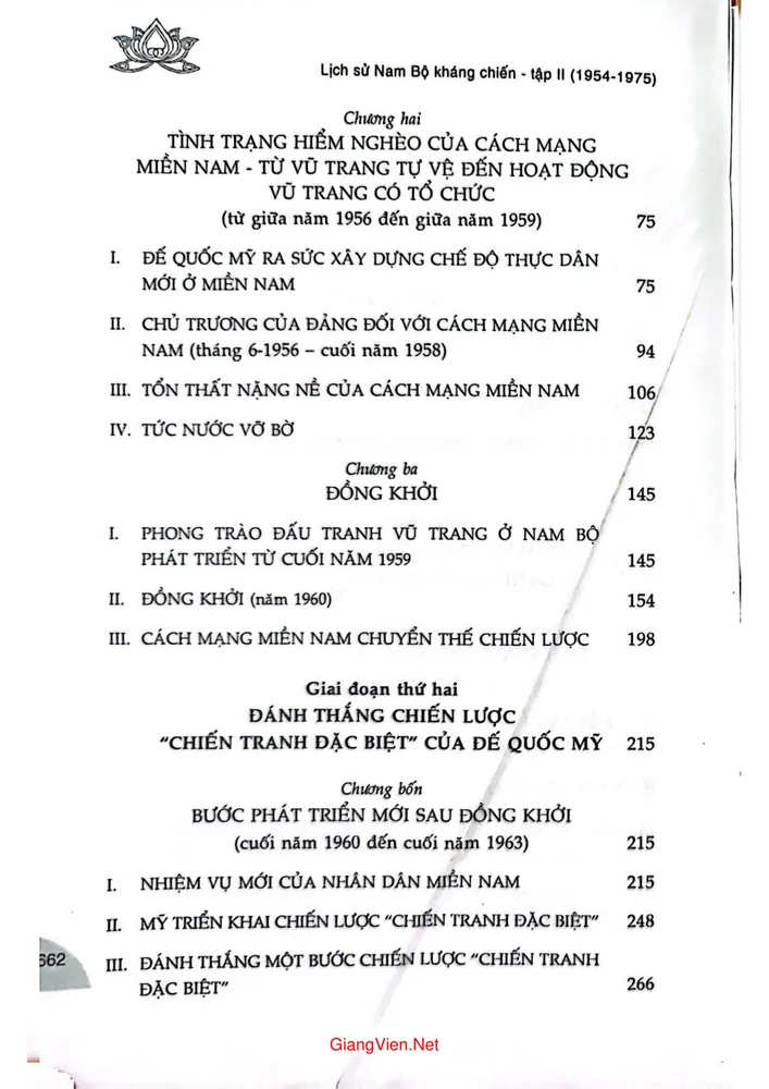 Trang 2 - Ảnh minh họa nội dung sách Lịch sử Nam Bộ Kháng Chiến. Tập II 1954 1975