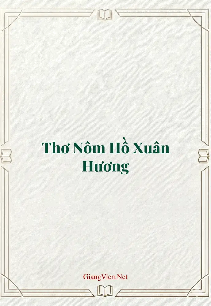 Thơ Nôm Hồ Xuân Hương
