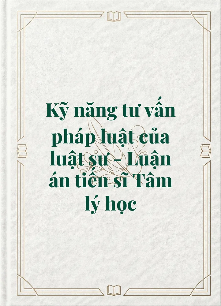 Kỹ năng tư vấn pháp luật của luật sư - Luận án tiến sĩ Tâm lý học