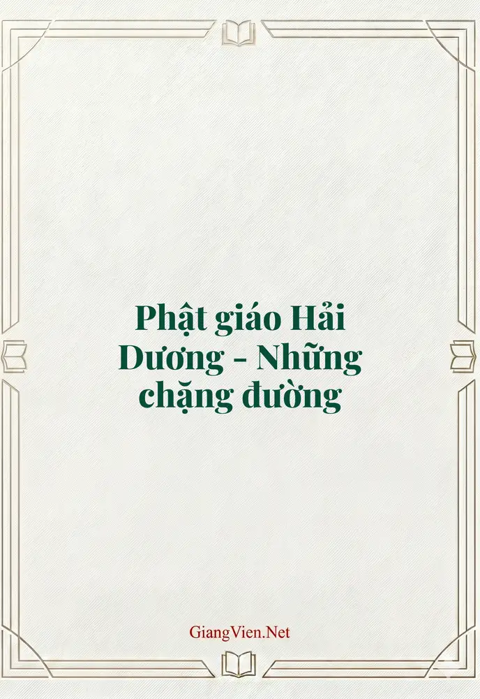 Phật giáo Hải Dương - Những chặng đường