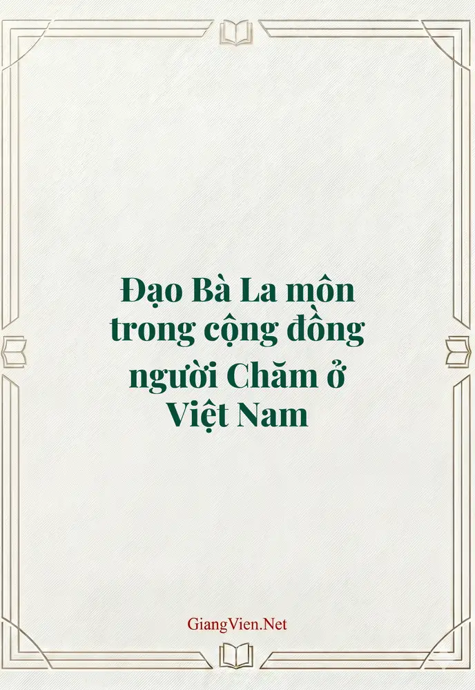 Đạo Bà La môn trong cộng đồng người Chăm ở Việt Nam