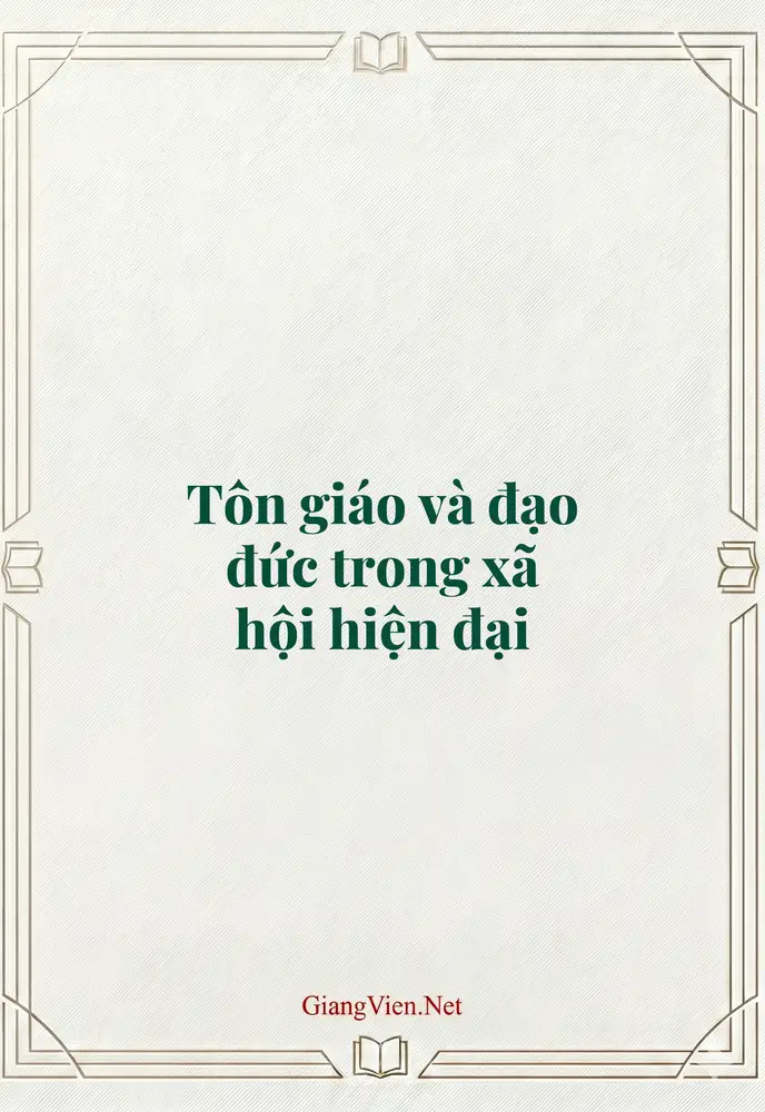 Tôn giáo và đạo đức trong xã hội hiện đại