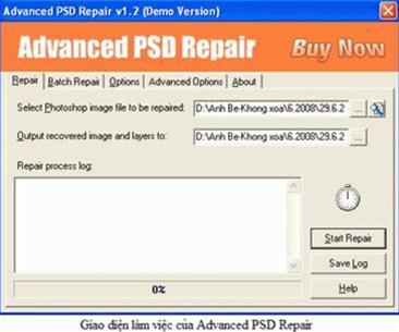 Advanced PSD Repair: khôi phục tập tin photoshop bị lỗi
